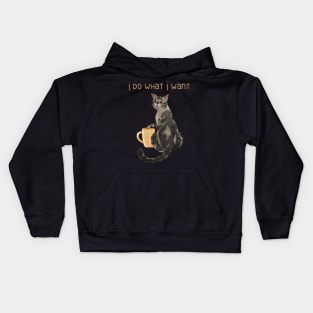 I do what I want - Tabby cat Kids Hoodie